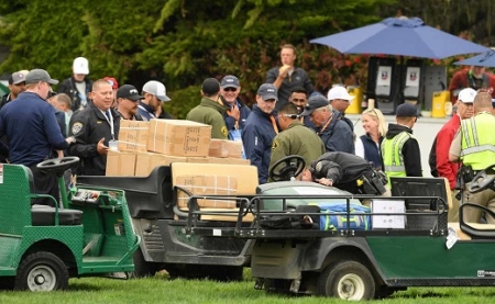 Elszabadult egy golfkocsi a US Openen